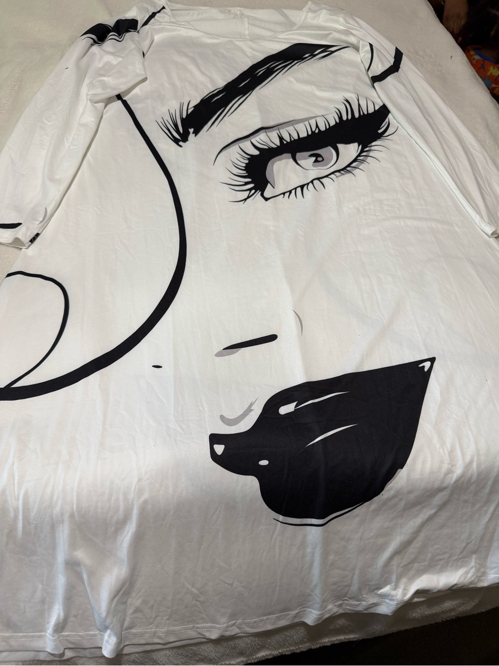 Unbranded White & Black Pop Art Face Wall Tapestry